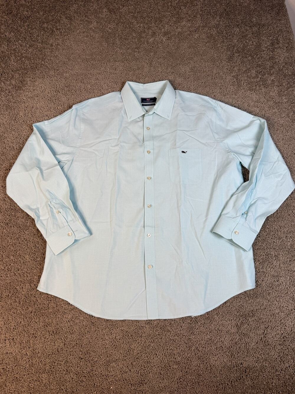 Vineyard Vines Tucker Shirt Mens 2XL Green Long Sleeve Button Up Cotton Classic